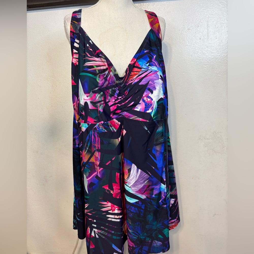 Avenue Red and Pink One Piece Swim